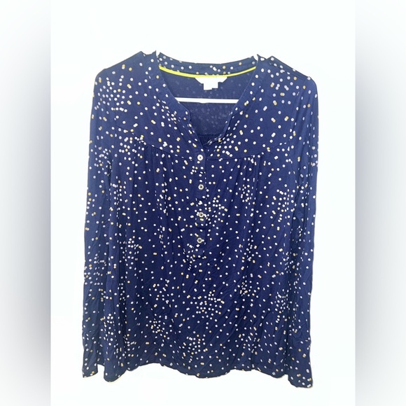 Boden Navy and White Polka Dot Blouse Jersey Material - Picture 4 of 8